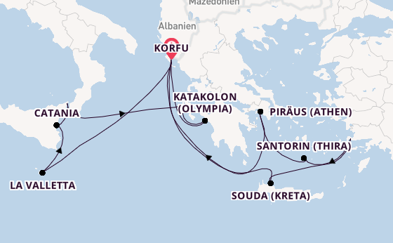 Östliches Mittelmeer ab Korfu, Griechenland auf AIDAblu