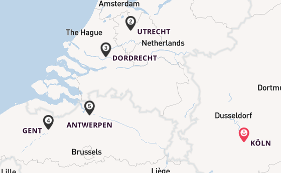Rhein ab Köln, Deutschland auf der MS COMPASS OPERA