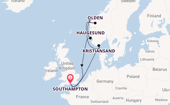 Norway from Southampton, England with the Disney Wish