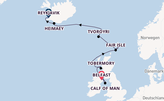 Vereinigtes Königreich ab Belfast, Nordirland auf der Seabourn Pursuit