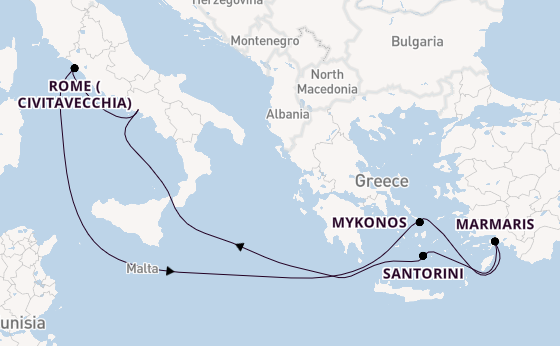 Mediterranean Sea from Naples, Italy with the MSC Divina