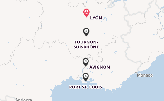 Rhône vanaf Lyon, Frankrijk met de A-ROSA LUNA