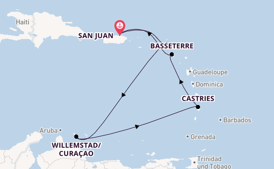 Karibik ab San Juan, Puerto Rico auf der Norwegian Viva