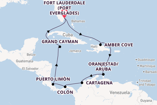 Caribbean from Fort Lauderdale (Port Everglades), Florida, USA with the Caribbean Princess