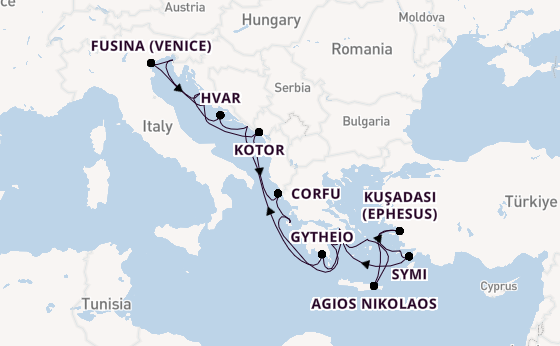 Eastern Mediterranean from Athens (Piraeus), Greece with the Seabourn Quest