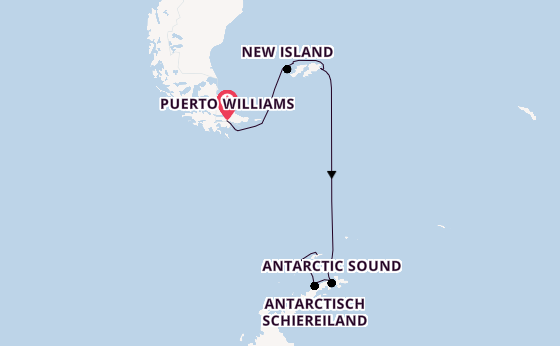 Antarctica vanaf Puerto Williams, Chili met de Silver Endeavour