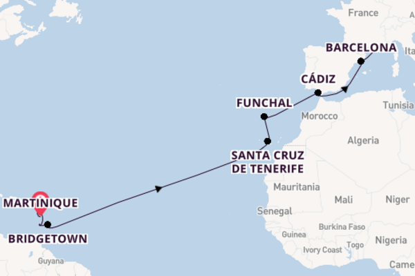 Zuidelijke Caraïben vanaf Martinique, Martinique met de Costa Fortuna