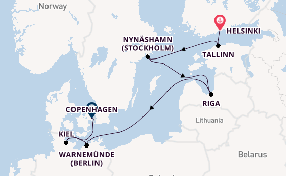 Baltic Sea from Helsinki, Finland with the Norwegian Jewel