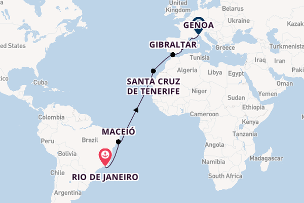 Transatlantic from Rio de Janeiro, Brazil with the MSC Seaview