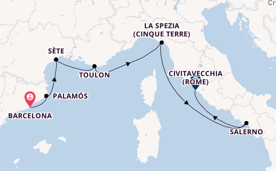 Westelijke Middellandse Zee vanaf Barcelona, Spanje met de Seven Seas Voyager