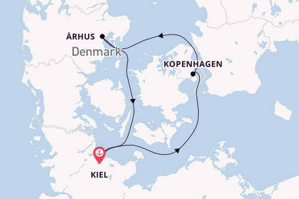 Oostzee vanaf Kiel, Duitsland met de Mein Schiff 3