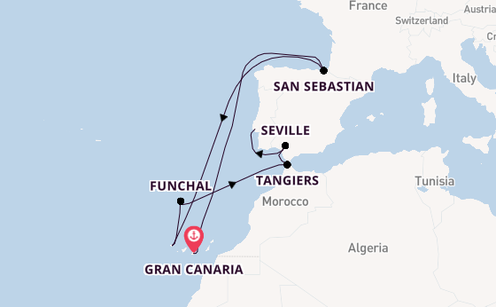 Canary Islands from Gran Canaria, Canary Islands with the Azamara Journey