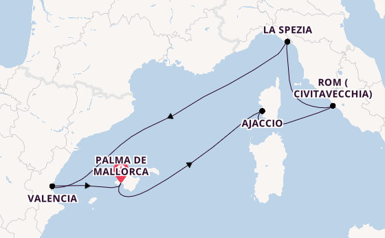 Westliches Mittelmeer ab Deutschland auf der Mein Schiff 3