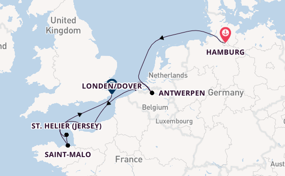 Verenigd Koninkrijk vanaf Hamburg, Duitsland met de Seabourn Quest