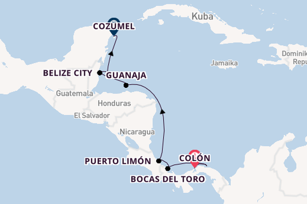 Mittelamerika ab Colón, Panama auf der SEA CLOUD SPIRIT