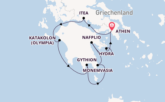 Östliches Mittelmeer ab Athen, Griechenland auf der Le Champlain