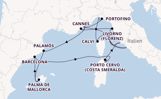 Westliches Mittelmeer ab Civitavecchia (Rom), Italien auf der EXPLORA II