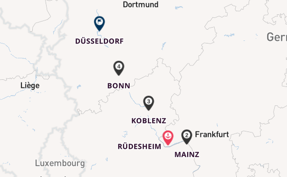 Rijn vanaf Rüdesheim, Duitsland met de VIVA ONE