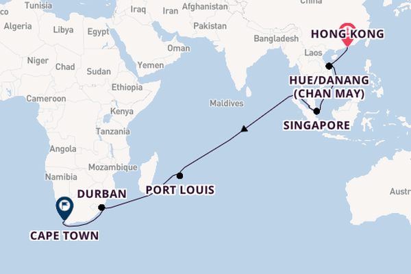 Southeast Asia from Hong Kong, China with the Queen Mary 2