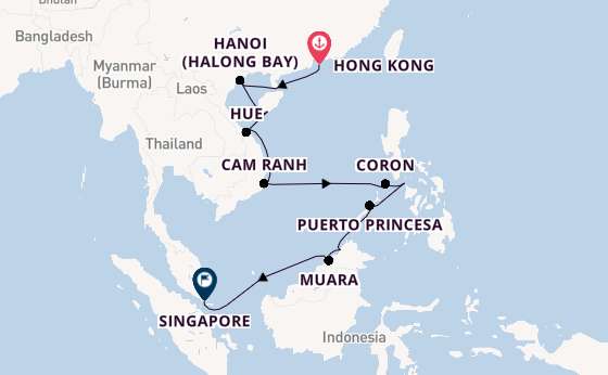 South East Asia from Hong Kong, China with the Nautica