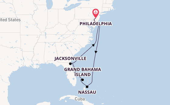 East Coast USA from Philadelphia, Pennsylvania, USA with the Norwegian Pearl