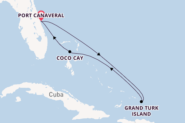 Caribbean from Port Canaveral, Florida, USA with the Adventure of the Seas