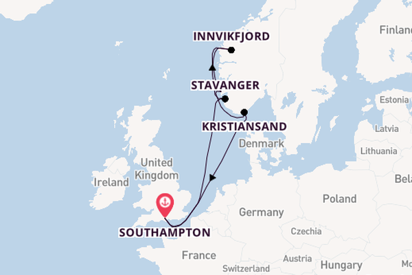 Norway from Southampton, England with the Britannia 