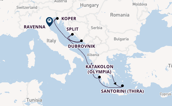 Eastern Mediterranean from Piraeus (Athens), Greece with the Norwegian Pearl