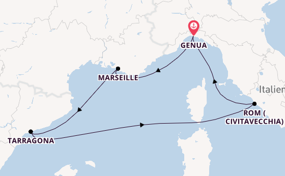 Westliches Mittelmeer ab Genua, Italien auf der MSC Magnifica
