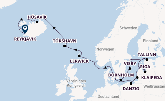 Arktis ab Kopenhagen, Dänemark auf der Seabourn Quest