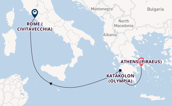 Mediterranean Sea from Athens (Piraeus), Greece with the MSC Sinfonia