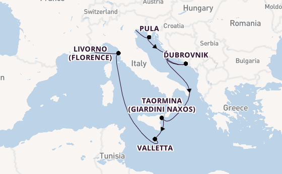 Mediterranean Sea from Venice, Italy with the Silver Shadow