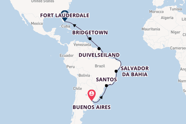 Zuid-Amerika vanaf Buenos Aires, Argentinië met de Zaandam