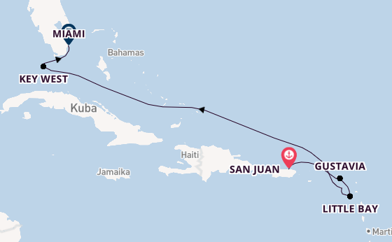 Karibik ab San Juan, Puerto Rico auf der Explora III