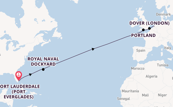 Transatlantic from Fort Lauderdale (Port Everglades), Florida, USA with the Nieuw Statendam