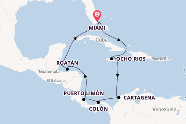 Central America from Miami, Florida, USA with the MSC Poesia