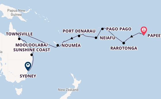 Polynesia from Papeete, Tahiti, French Polynesia with the Seven Seas Splendor