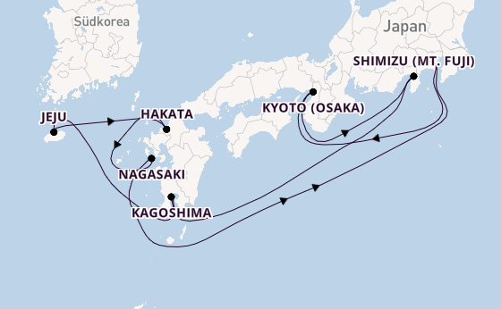 Japan ab Yokohama (Tokio), Japan auf der Celebrity Solstice