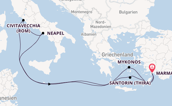 Mittelmeer ab Marmaris, Türkei auf der MSC Divina