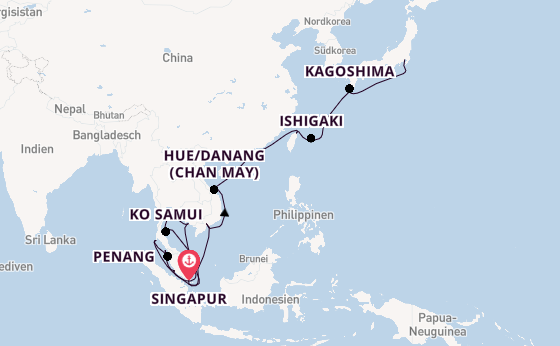 Südostasien ab Singapur, Singapur auf der Diamond Princess