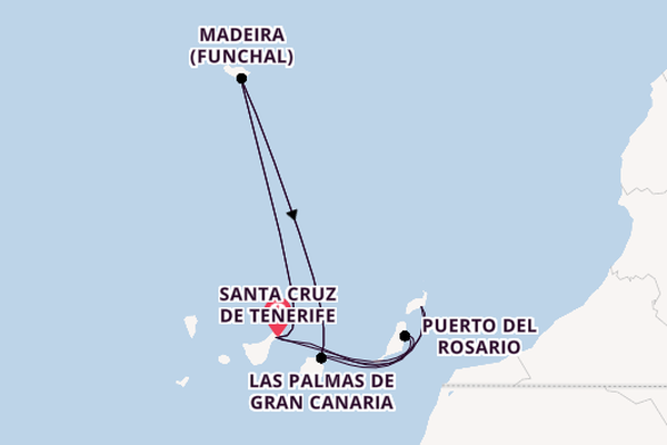 Canary Islands from Santa Cruz de Tenerife, Spain with the Azura