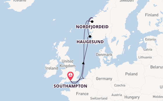 Norway from Southampton, England with the Celebrity Apex