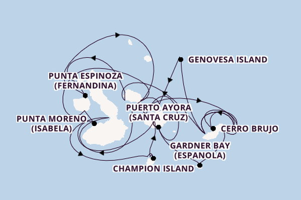 Galapagos Islands from San Cristobal Island, Galapagos, Ecuador with the Silver Origin