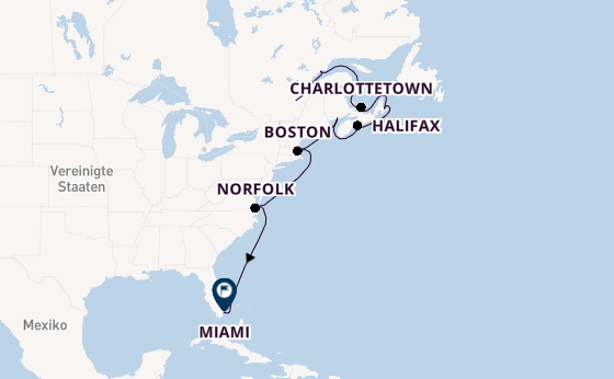 USA Ostküste ab Québec, Kanada auf der Zuiderdam