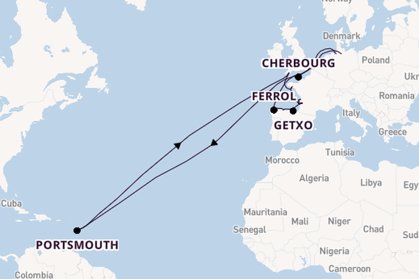 Engeland vanaf Bremerhaven, Duitsland met de Amera