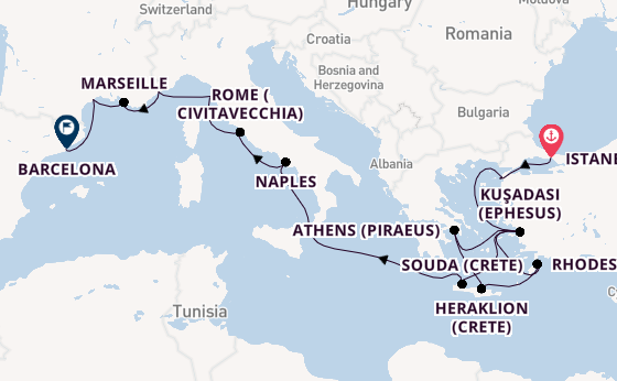 Mediterranean Sea from Istanbul, Turkey with the Viking Vela