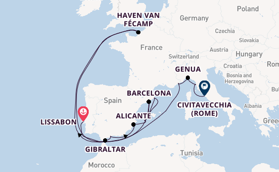 Westelijke Middellandse Zee vanaf Lissabon, Portugal met de EXPLORA II