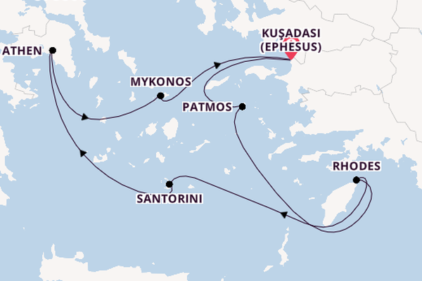 Eastern Mediterranean from Kuşadası (Ephesus), Turkey with the Celestyal Discovery