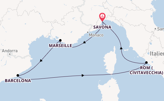 Westliches Mittelmeer ab Deutschland auf der Costa Pacifica