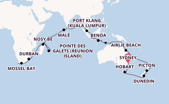 Australia and New Zealand from Sydney, Australia with the Seven Seas Mariner